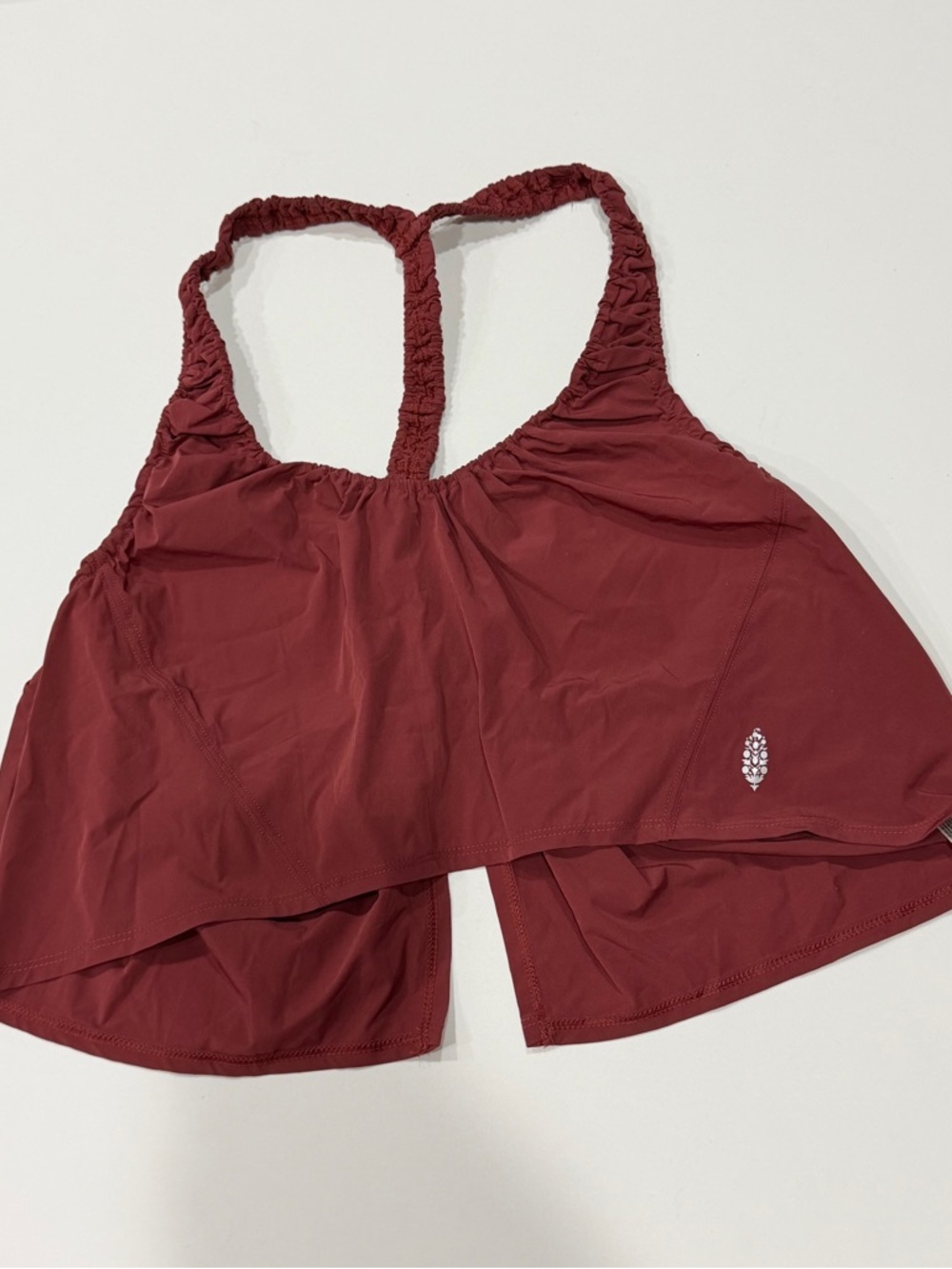 FP Movement by Free People Flowy Back Slit Bra Burgundy Red